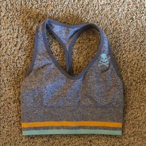 Soul by SoulCycle Gray Skull Sports Bra